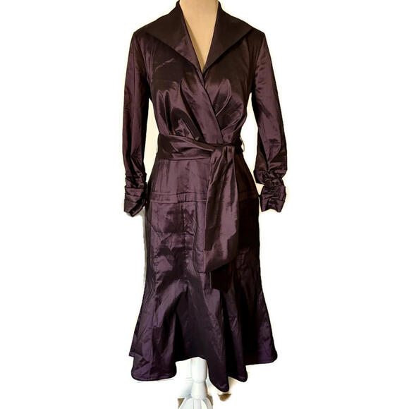 TADASHI Collection Taffeta Mermaid Dress Ruched Belted 6 - Picture 1 of 9